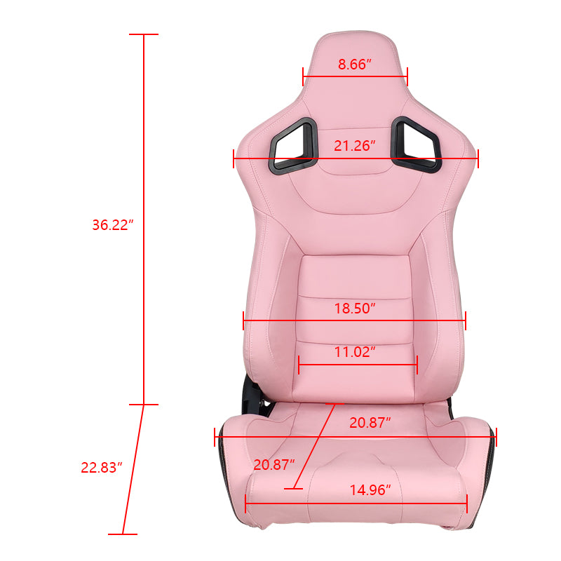 Universal Reclinable Right Passenger Side Racing Seat Dual Slider