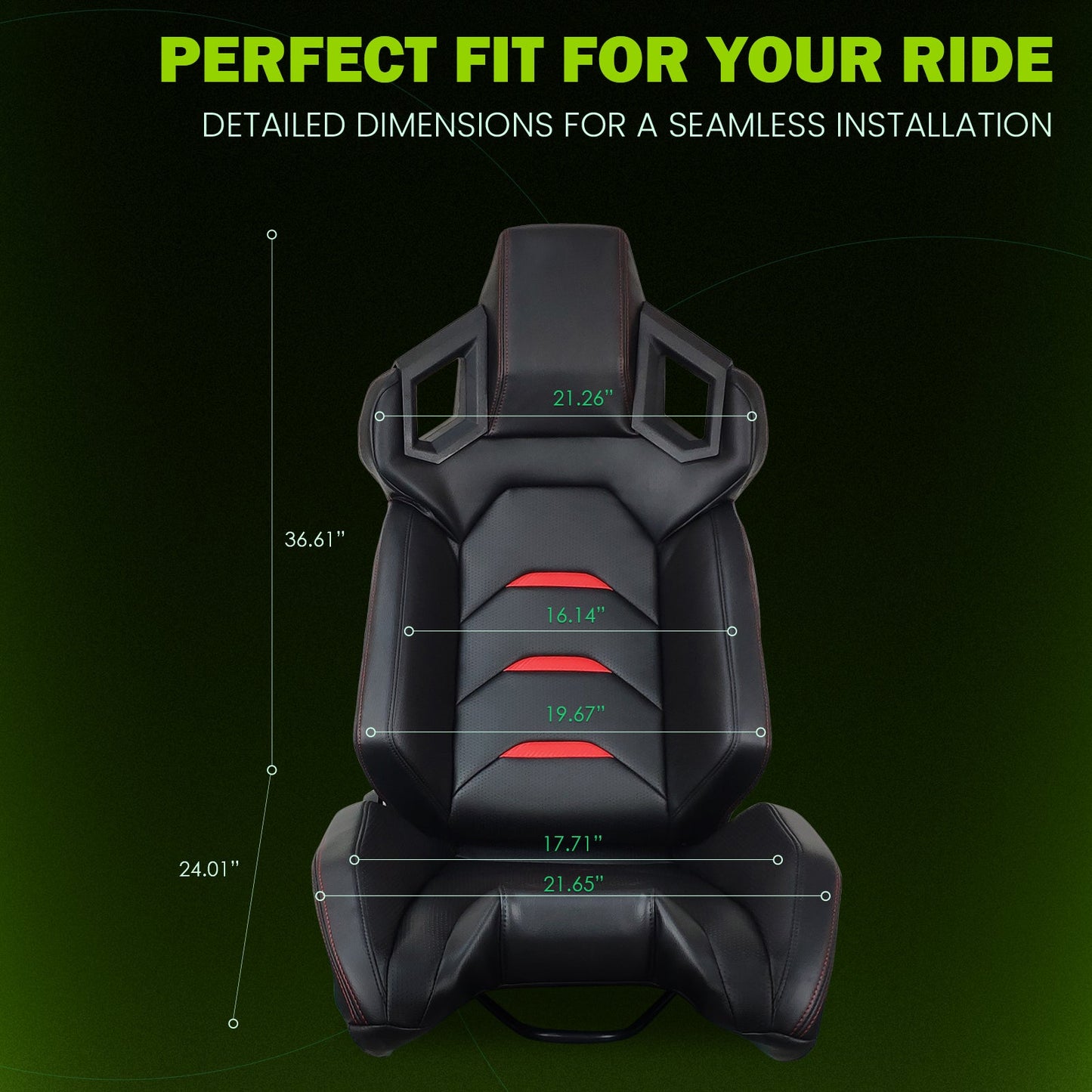 Universal Racing Seat Dual Slider PU Carbon Leather