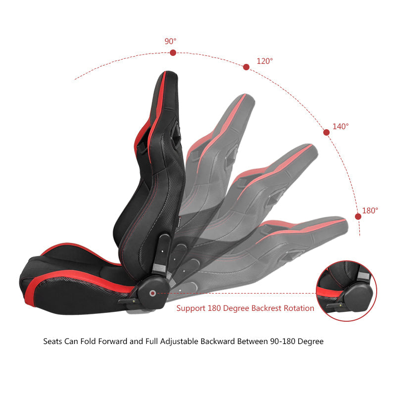 Universal Reclinable Left Driver Side Racing Seat Dual Slider