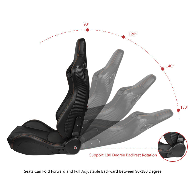 Universal Reclinable Left Driver Side Racing Seat Dual Slider