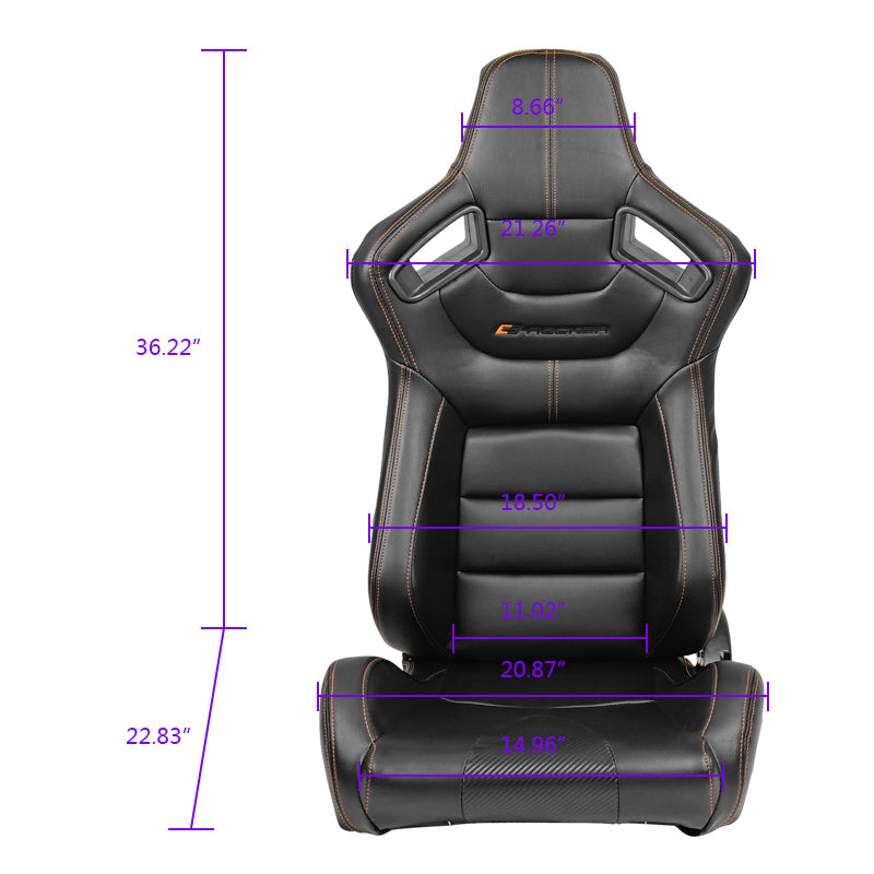 Universal Reclinable Left Driver Side Racing Seat Dual Slider
