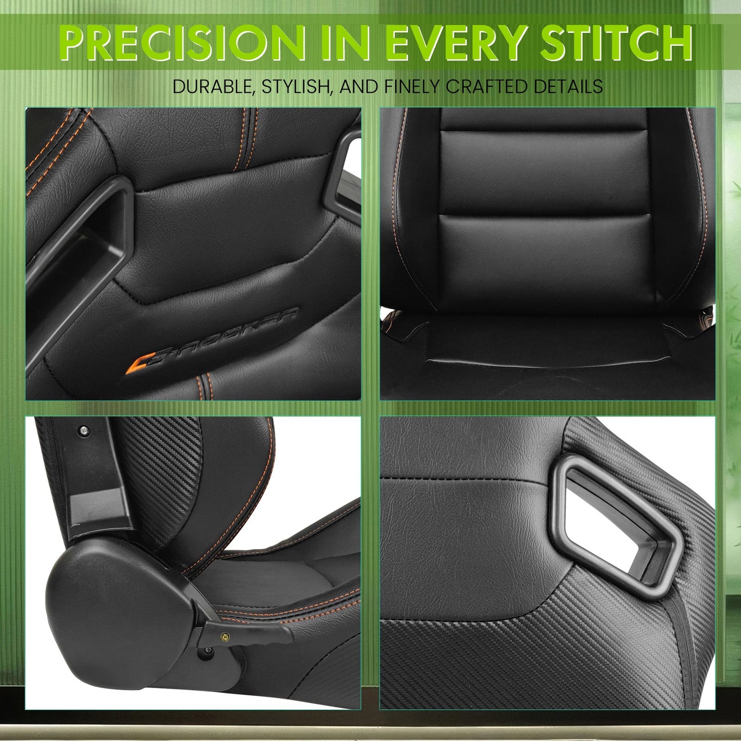Universal Reclinable Right Passenger Side Racing Seat Dual Slider