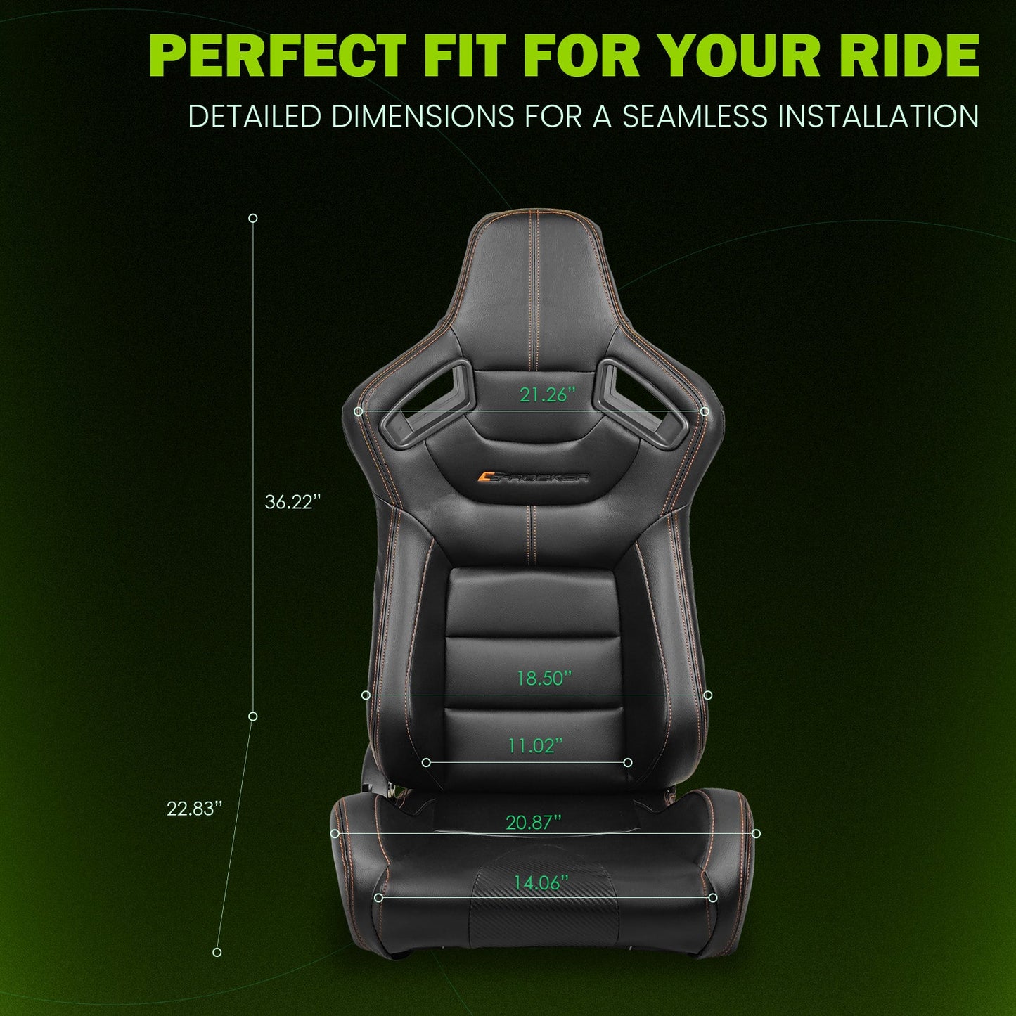 Universal Reclinable Right Passenger Side Racing Seat Dual Slider