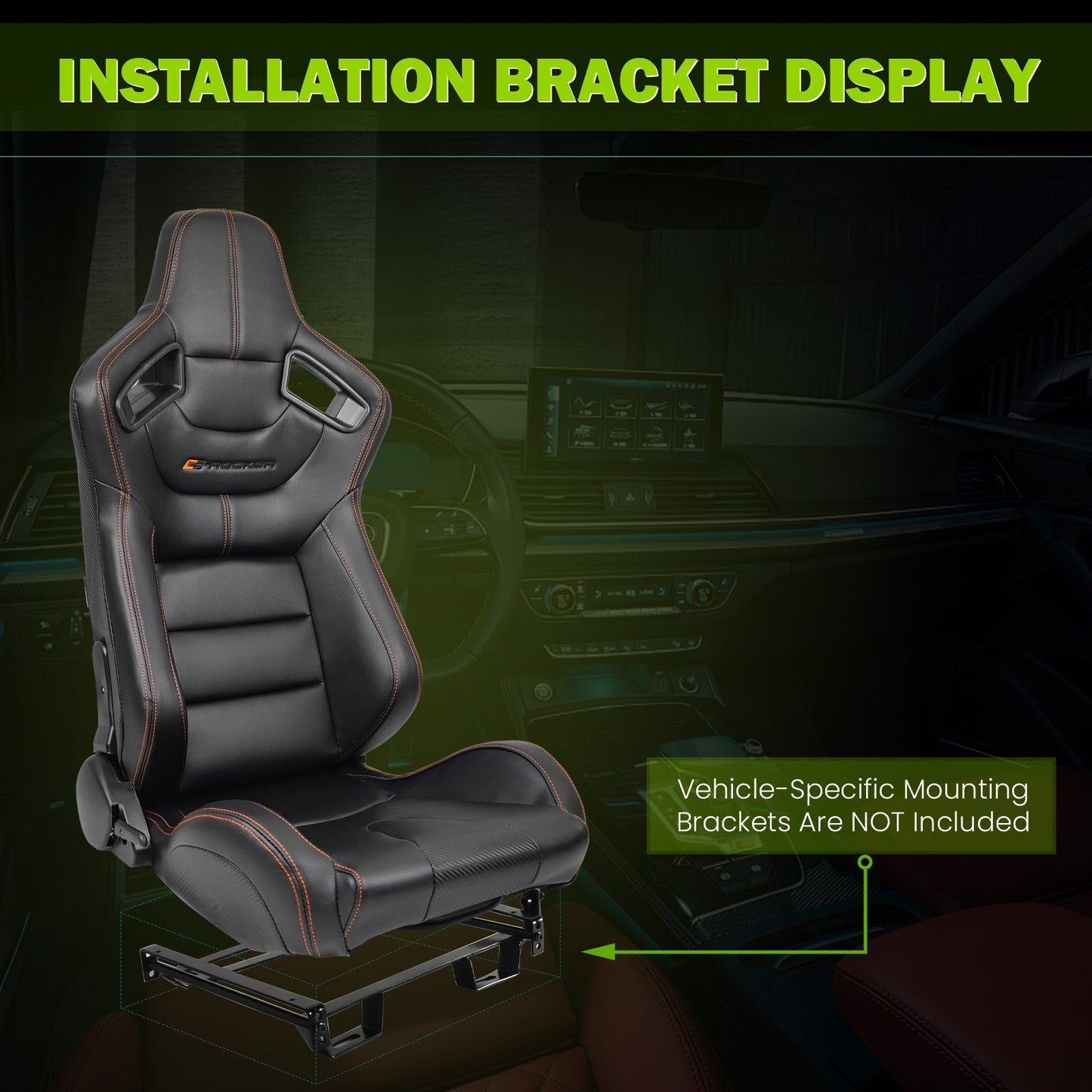 Universal Reclinable Right Passenger Side Racing Seat Dual Slider