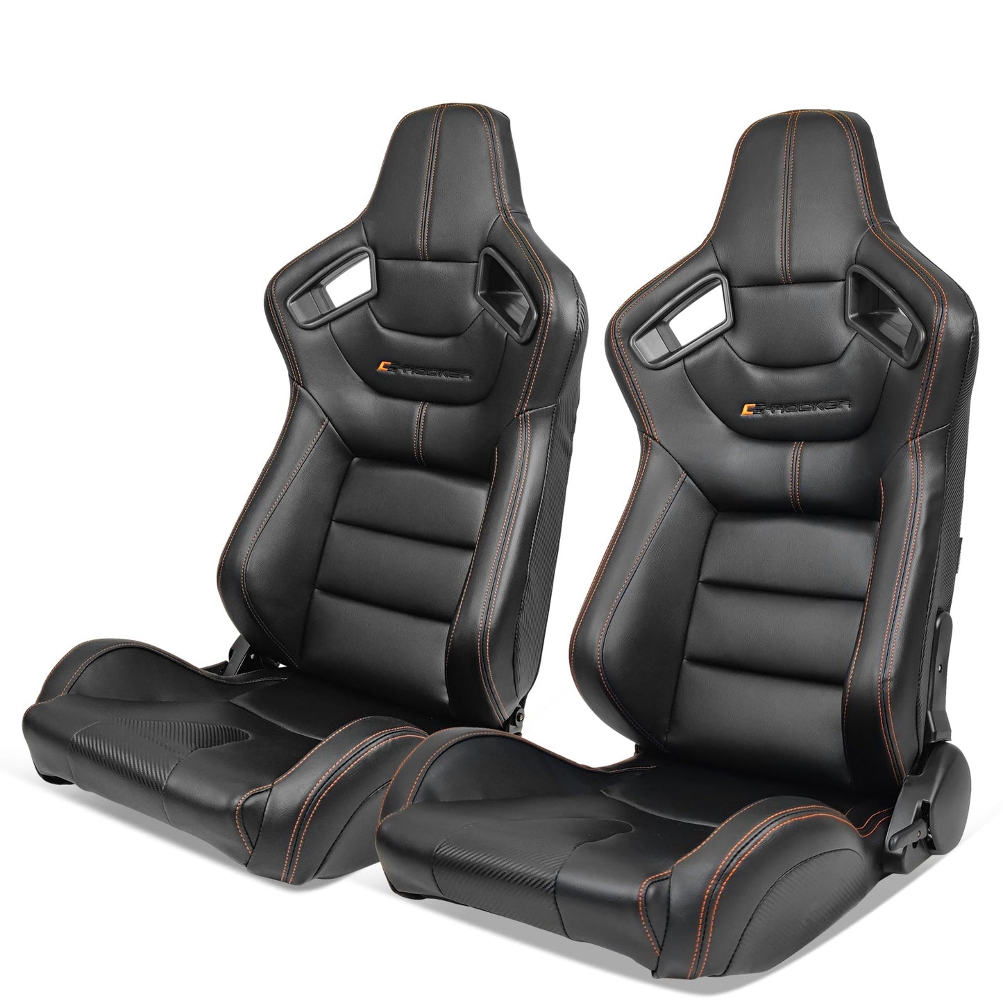 Universal Color Bezel Racing Seat Dual Slider PU Carbon Leather