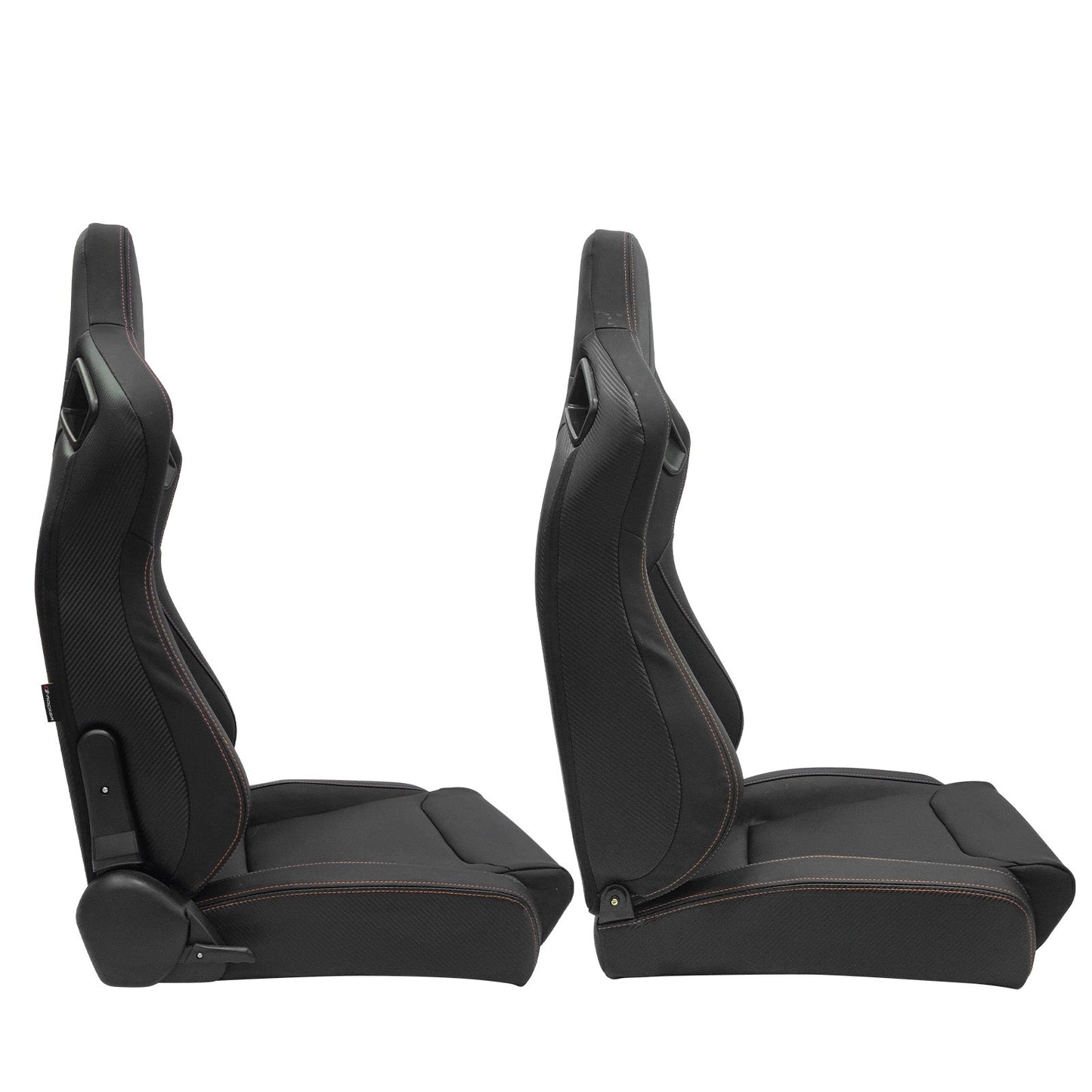 Universal Color Bezel Racing Seat Dual Slider PU Carbon Leather