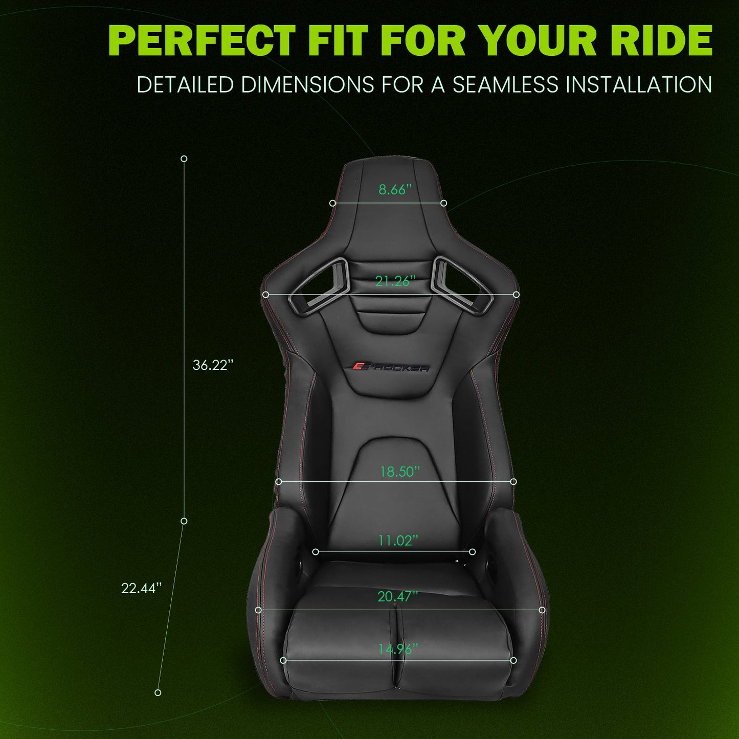 Universal Reclinable Bucket Racing Seat Dual Slider PU Carbon Leather