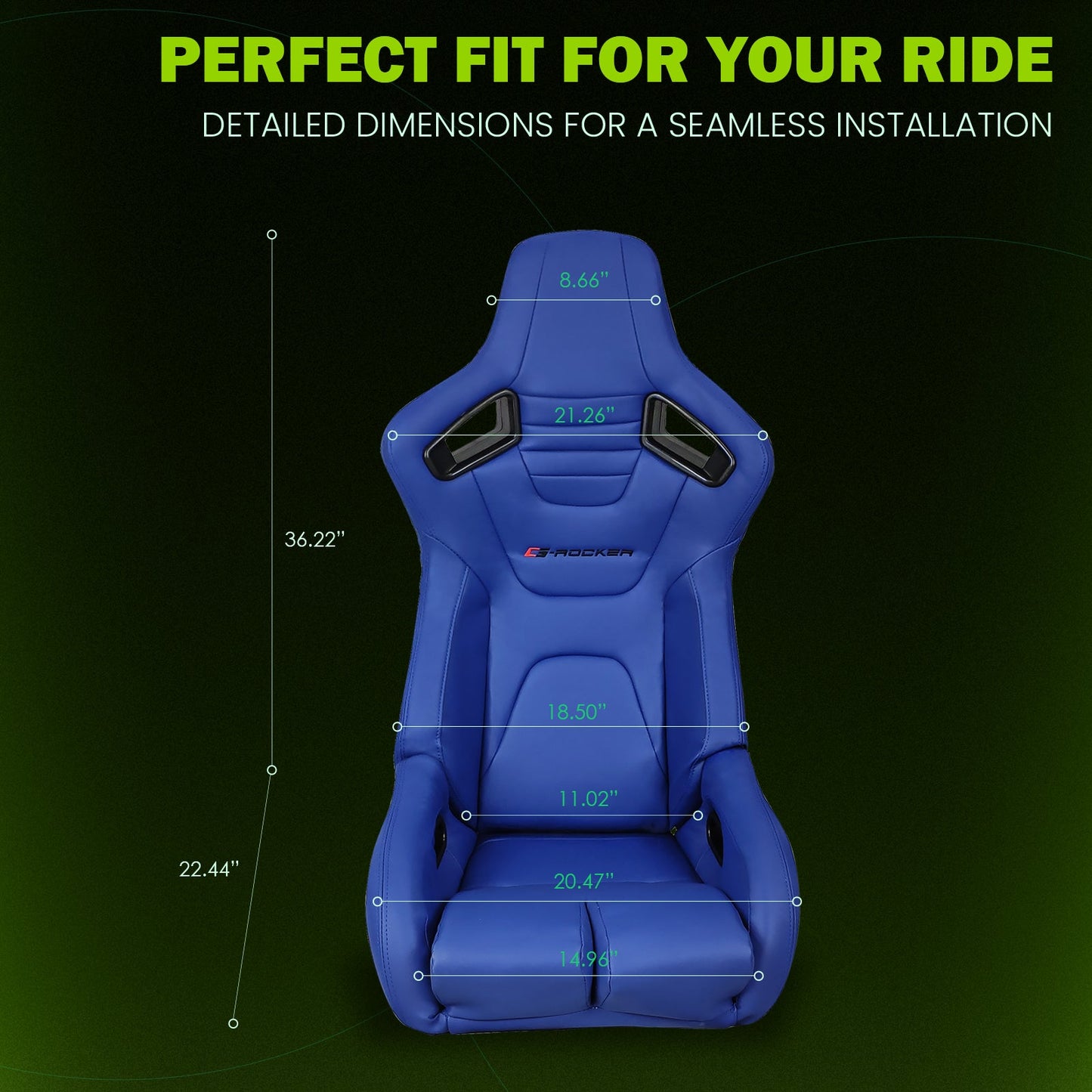 Universal Reclinable Bucket Racing Seat Dual Slider PU Carbon Leather