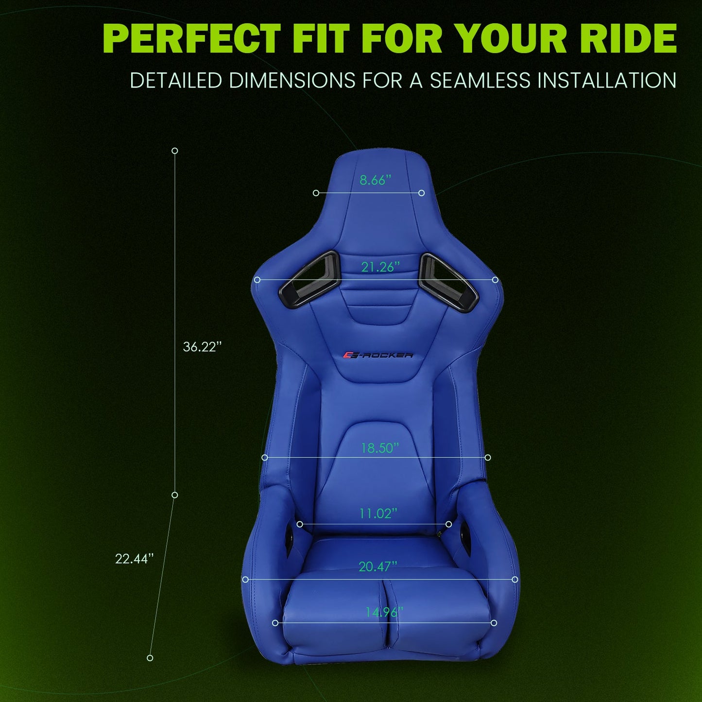 Universal Reclinable Bucket Racing Seat Dual Slider PU Carbon Leather