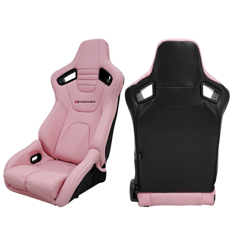 Universal Reclinable Bucket Racing Seat Dual Slider PU Carbon Leather