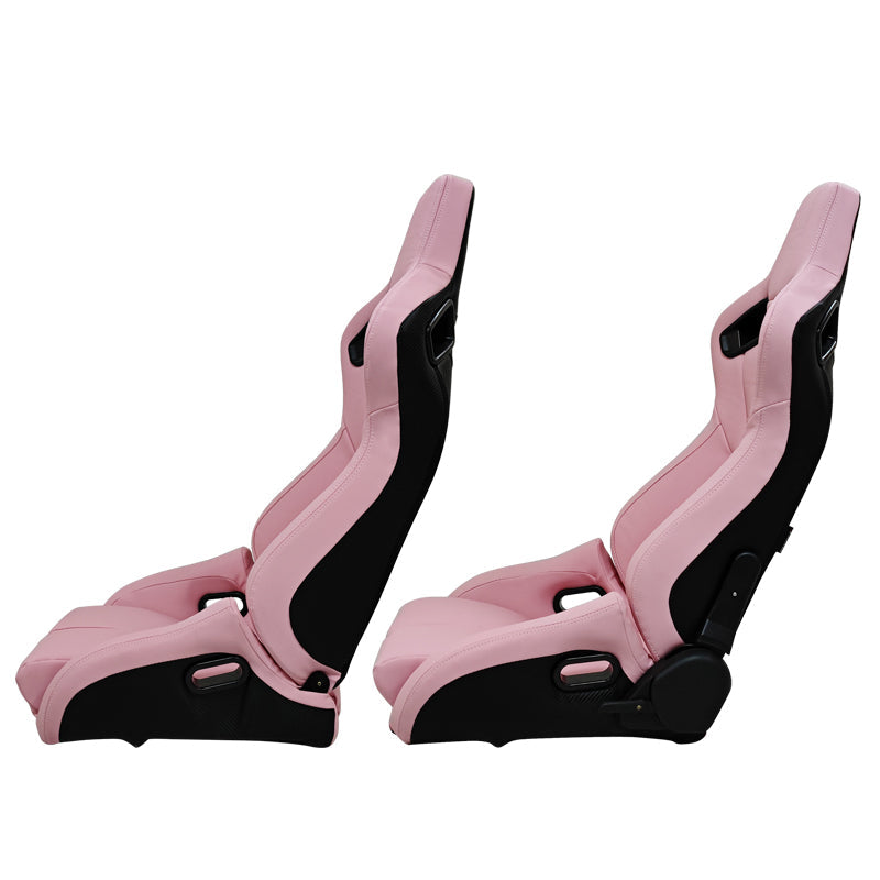 Universal Reclinable Bucket Racing Seat Dual Slider PU Carbon Leather