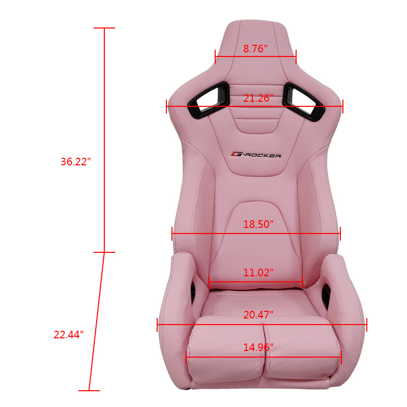 Universal Reclinable Bucket Racing Seat Dual Slider PU Carbon Leather