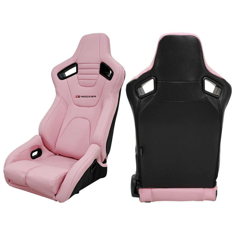 Universal Reclinable Bucket Racing Seat Dual Slider PU Carbon Leather