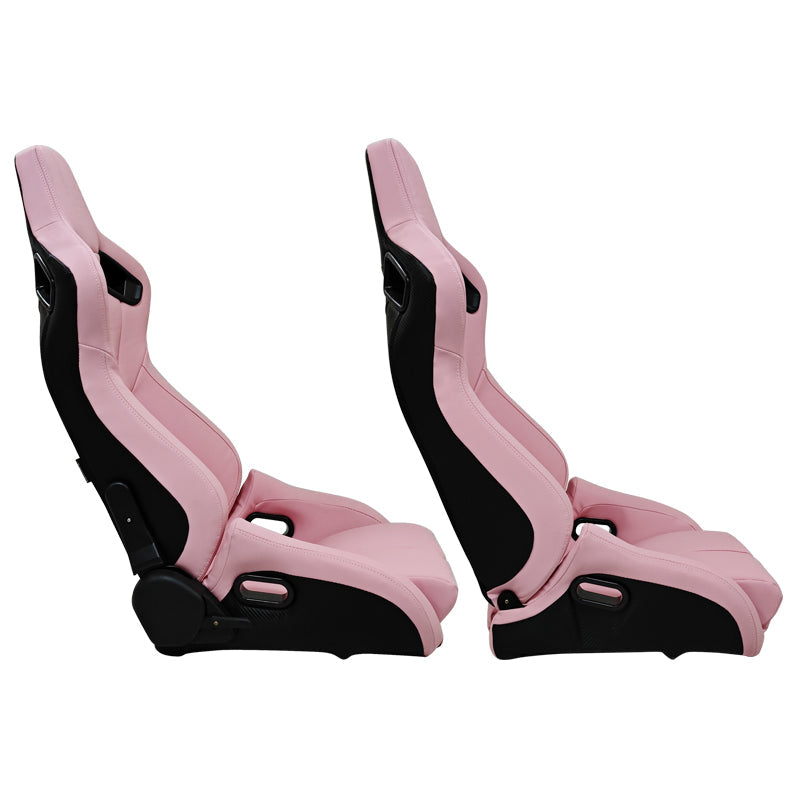 Universal Reclinable Bucket Racing Seat Dual Slider PU Carbon Leather
