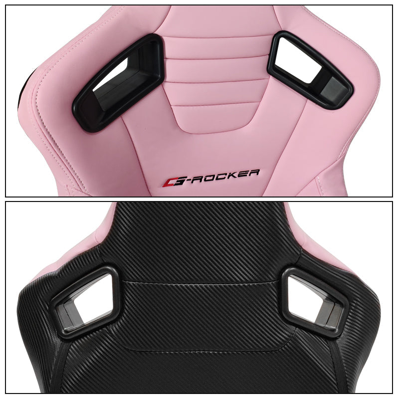 Universal Reclinable Bucket Racing Seat Dual Slider PU Carbon Leather