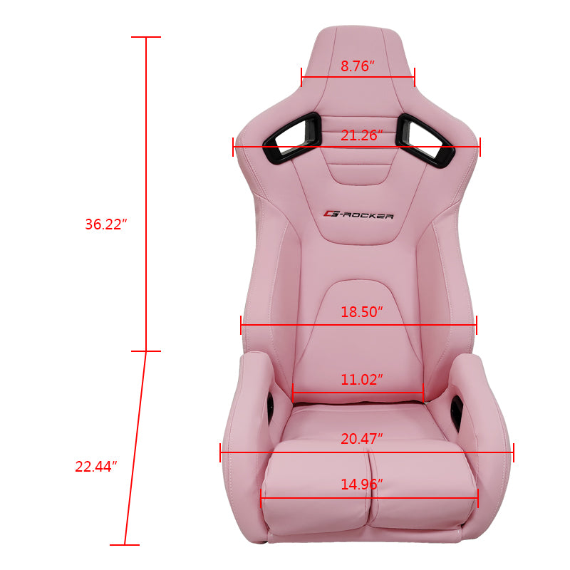Universal Reclinable Bucket Racing Seat Dual Slider PU Carbon Leather