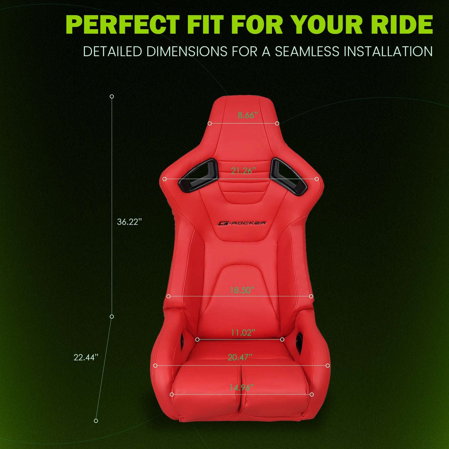Universal Reclinable Bucket Racing Seat Dual Slider PU Carbon Leather
