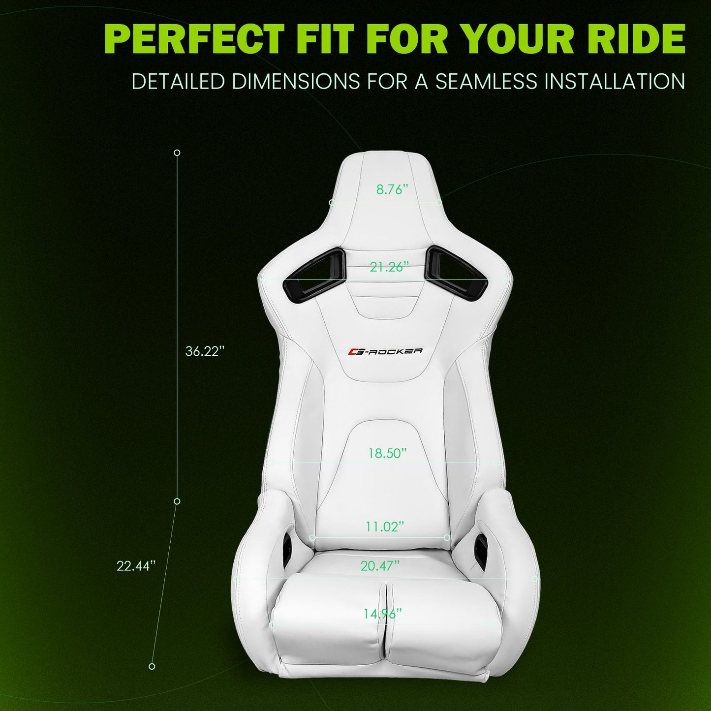 Universal Reclinable Bucket Racing Seat Dual Slider PU Carbon Leather
