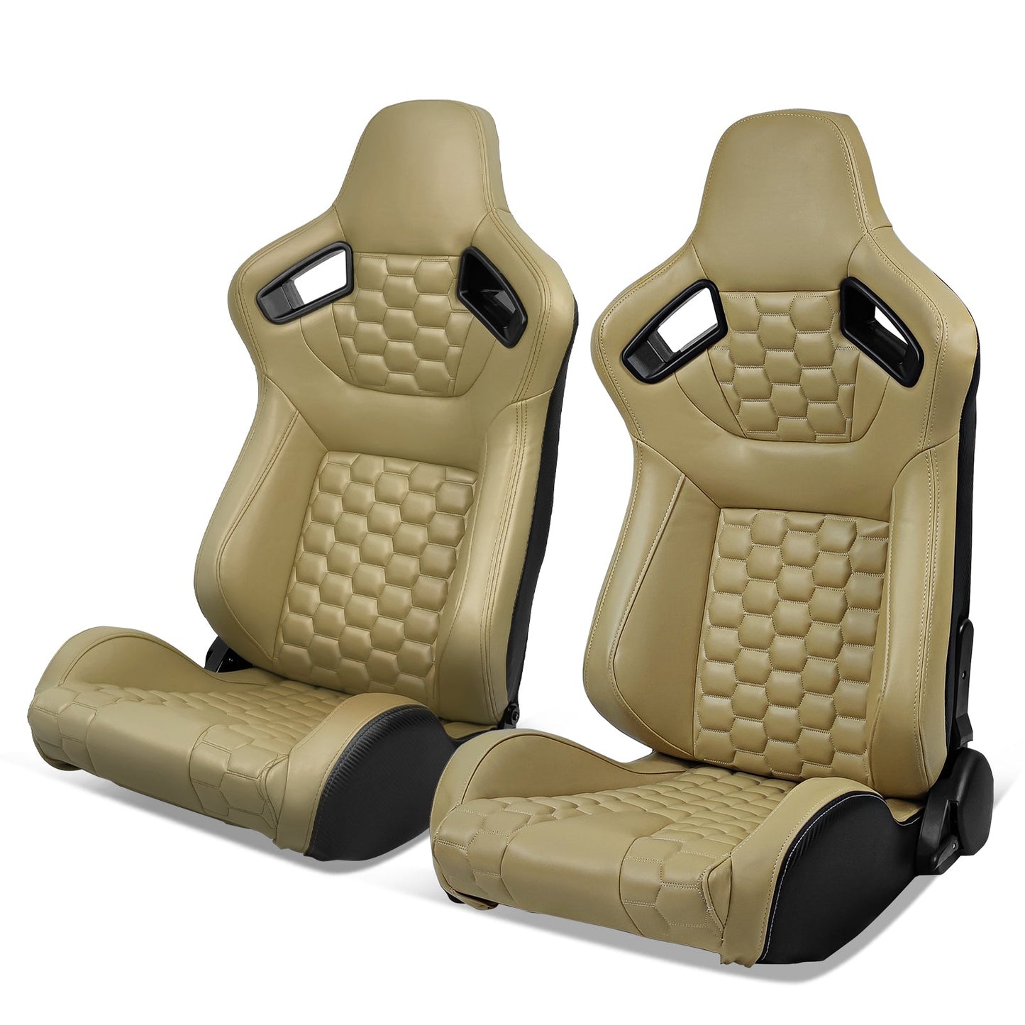 Universal X2 Reclinable Honeycomb Racing Seat + Dual Slider PU Leather