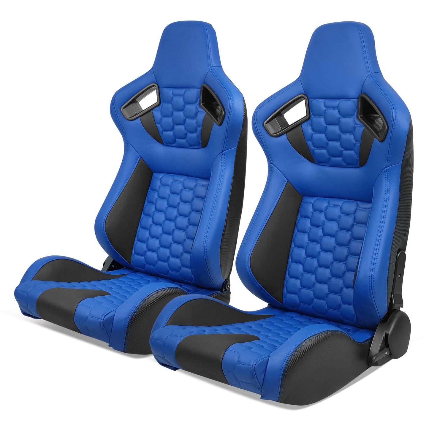 Universal X2 Reclinable Honeycomb Racing Seat + Dual Slider PU Leather