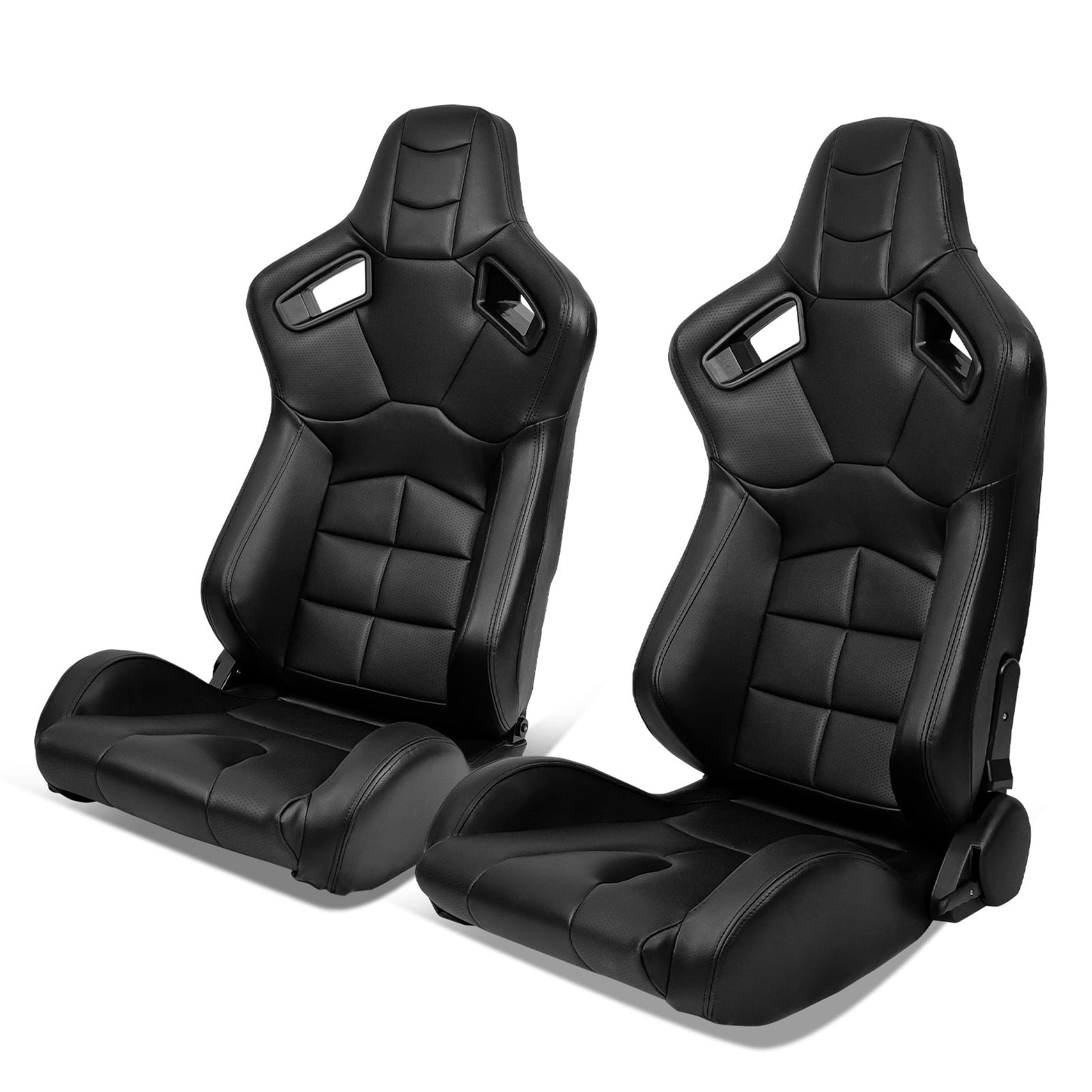 Universal X2 Reclinable Honeycomb Racing Seat + Dual Slider PU Leather