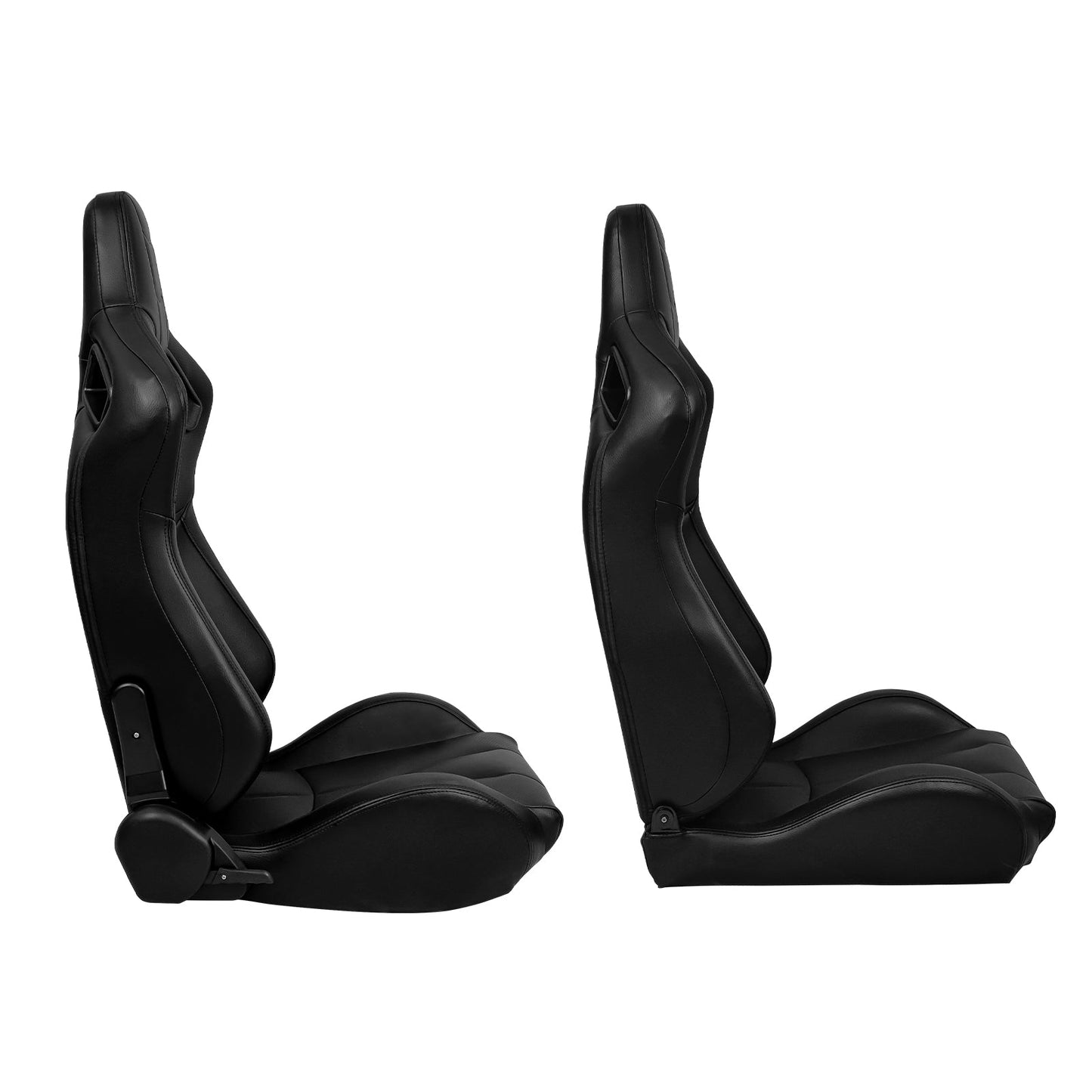 Universal X2 Reclinable Honeycomb Racing Seat + Dual Slider PU Leather