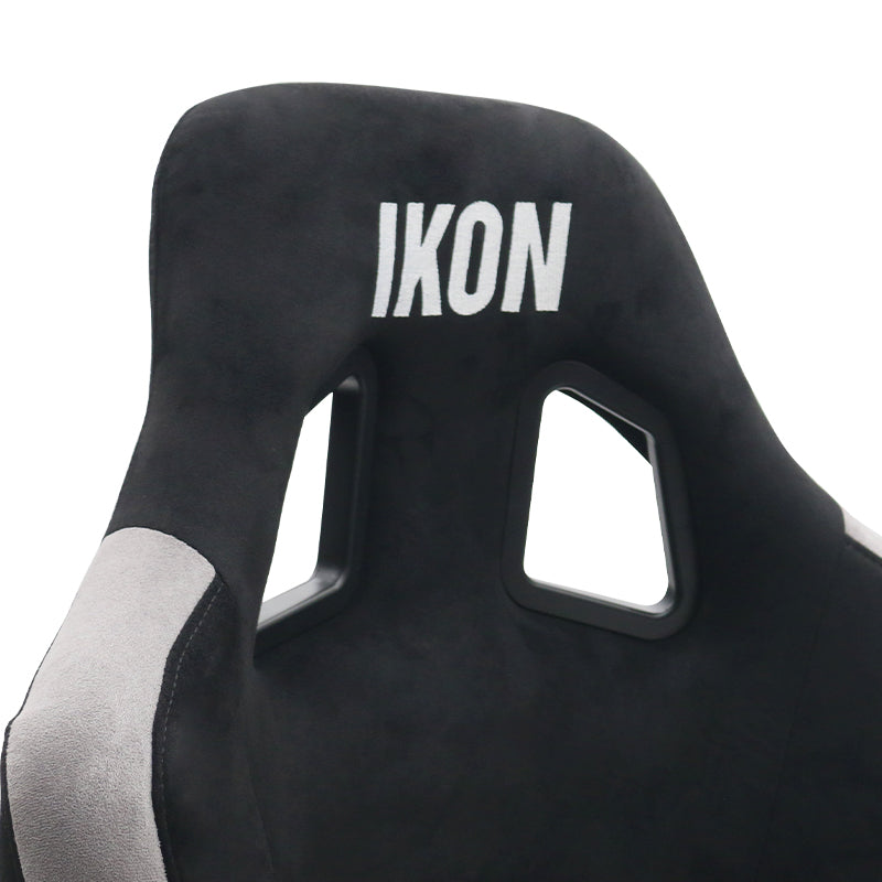 Universal Racing Bucket Seats Slider Suede Left+ Right Silver Black