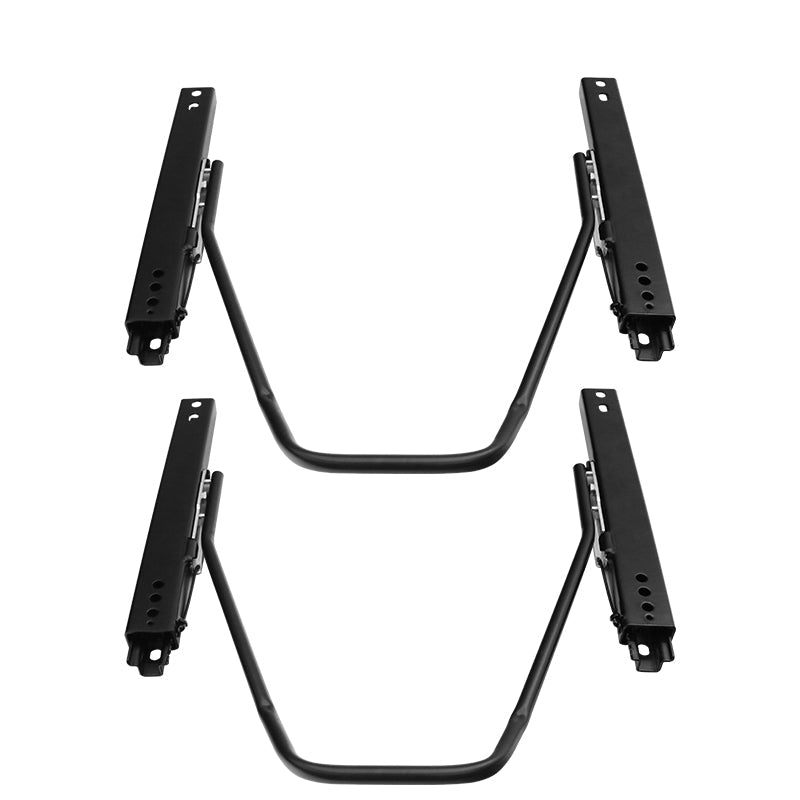 Universal Racing Bucket Seats Slider Suede Left+ Right Silver Black