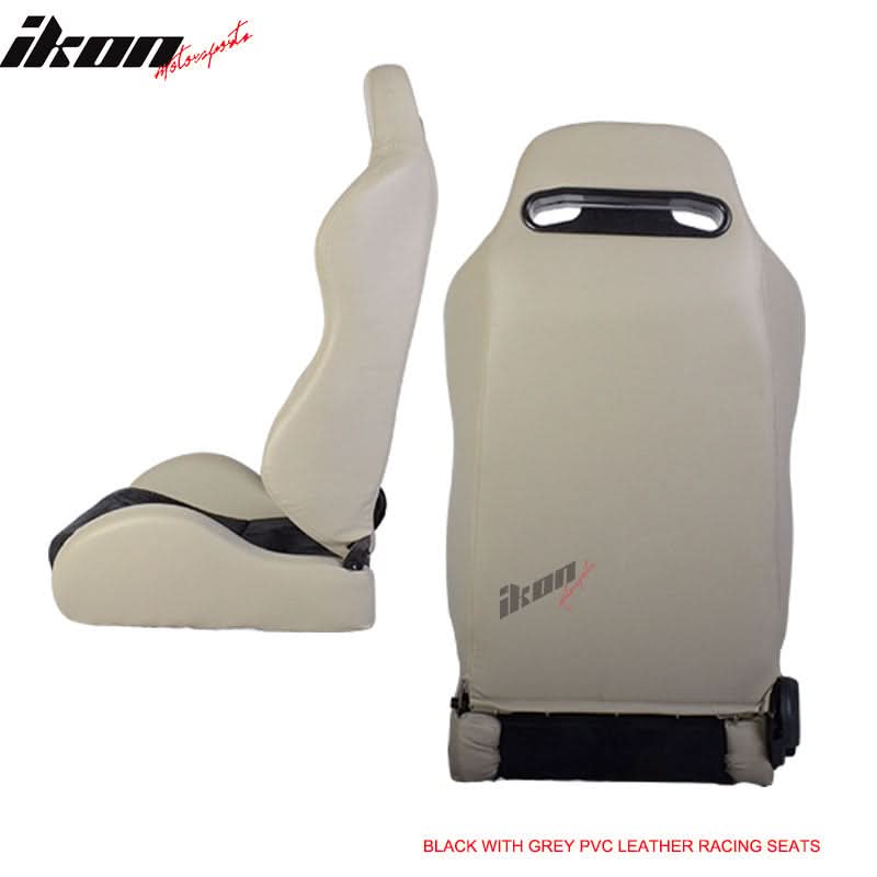 One Pair of Racing Seats Black Gray w/ Slider