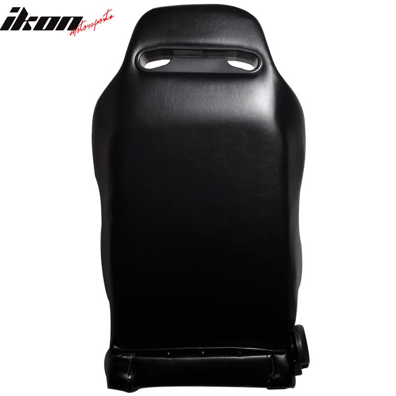 One Pair of Racing Seats JDM Black PVC Leather w/ Yellow Stitch