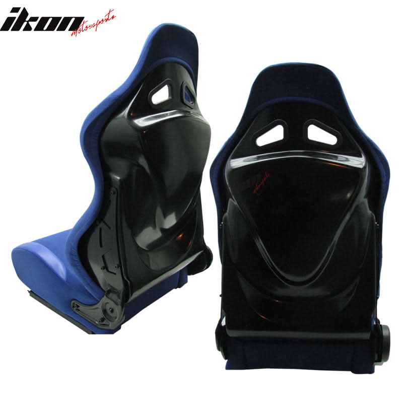 Universal JDM Sport Blue Racing Bucket Seats Cloth