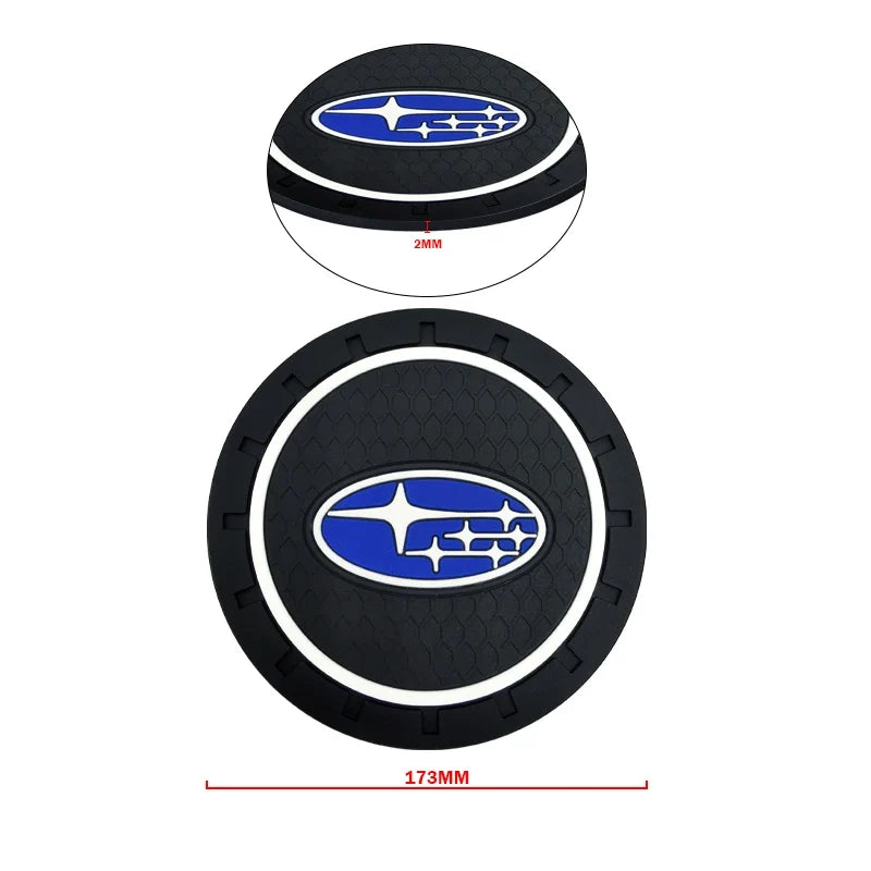Subaru Silicone Anti-Slip Car Cup Holder Coaster 2-Piece Set for Forester / Impreza / Outback / Legacy / Tribeca / WRX / XV