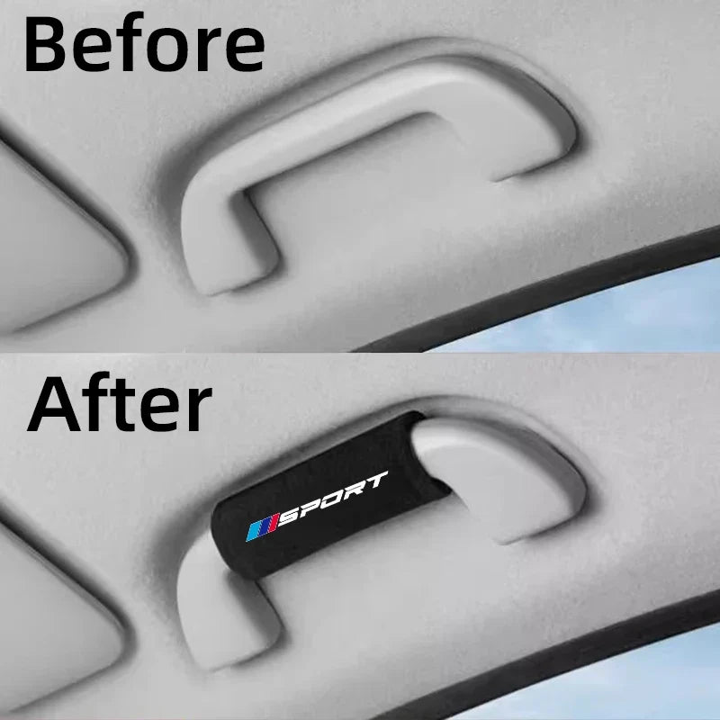 BMW Interior Ceiling Handle Protective Cover for X1 / X2 / X3 / X4 / X5 / X6 / X7 / E28 / E30 / E34 / E36 (2-Piece Suede Set)