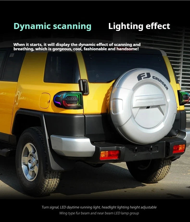 Toyota FJ Cruiser RGB LED Tail Light Assembly with Dynamic Turn Signal 2007 - 2020 (Pair)