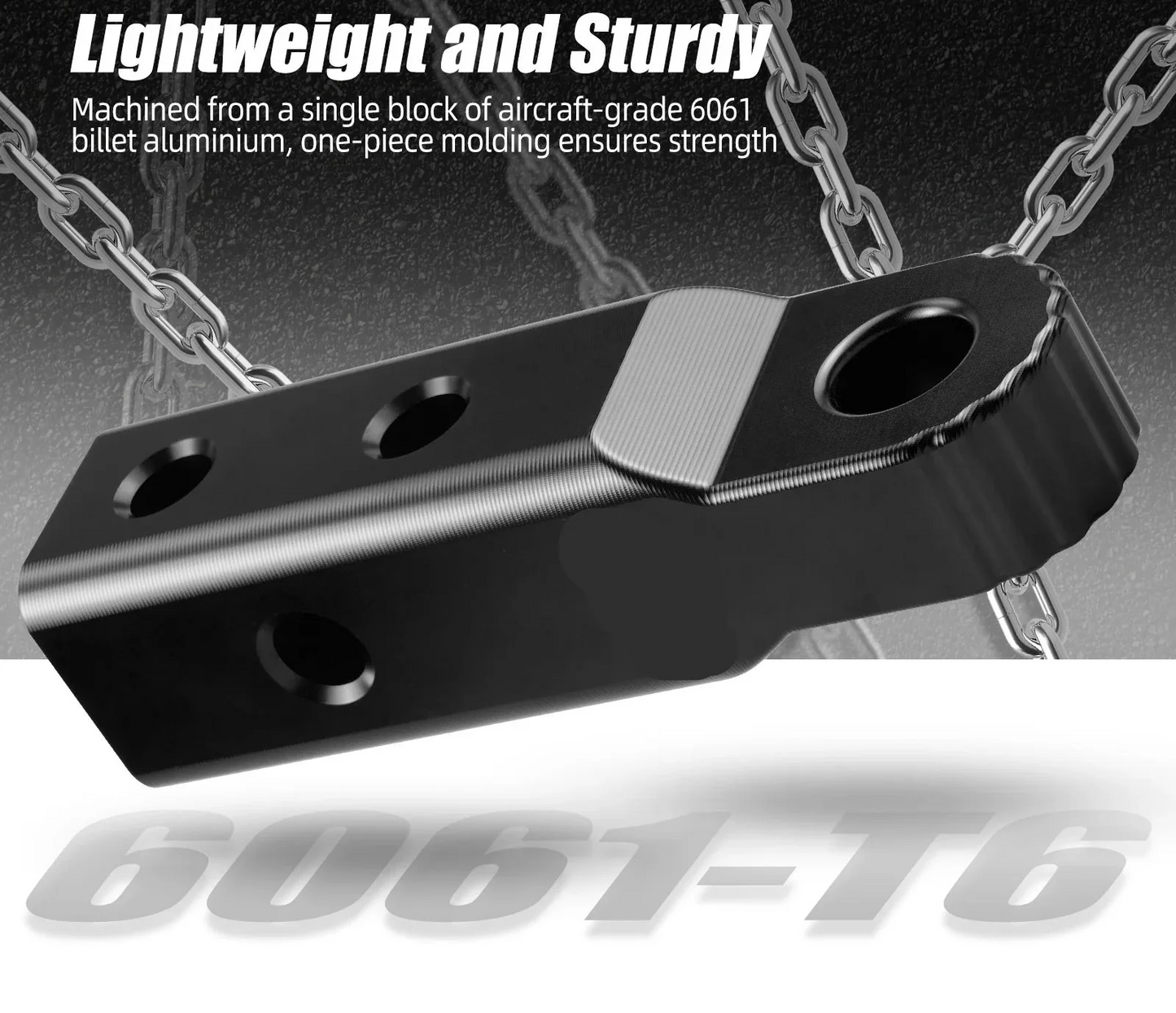 Universal 2" Hitch Receiver Billet Aluminum D-Ring Shackle Mount & Tow Link for Off-Road Recovery (Toyota 4Runner / Tacoma / Tundra / Universal 2" Receiver Applications / Replaces 51909-35011)