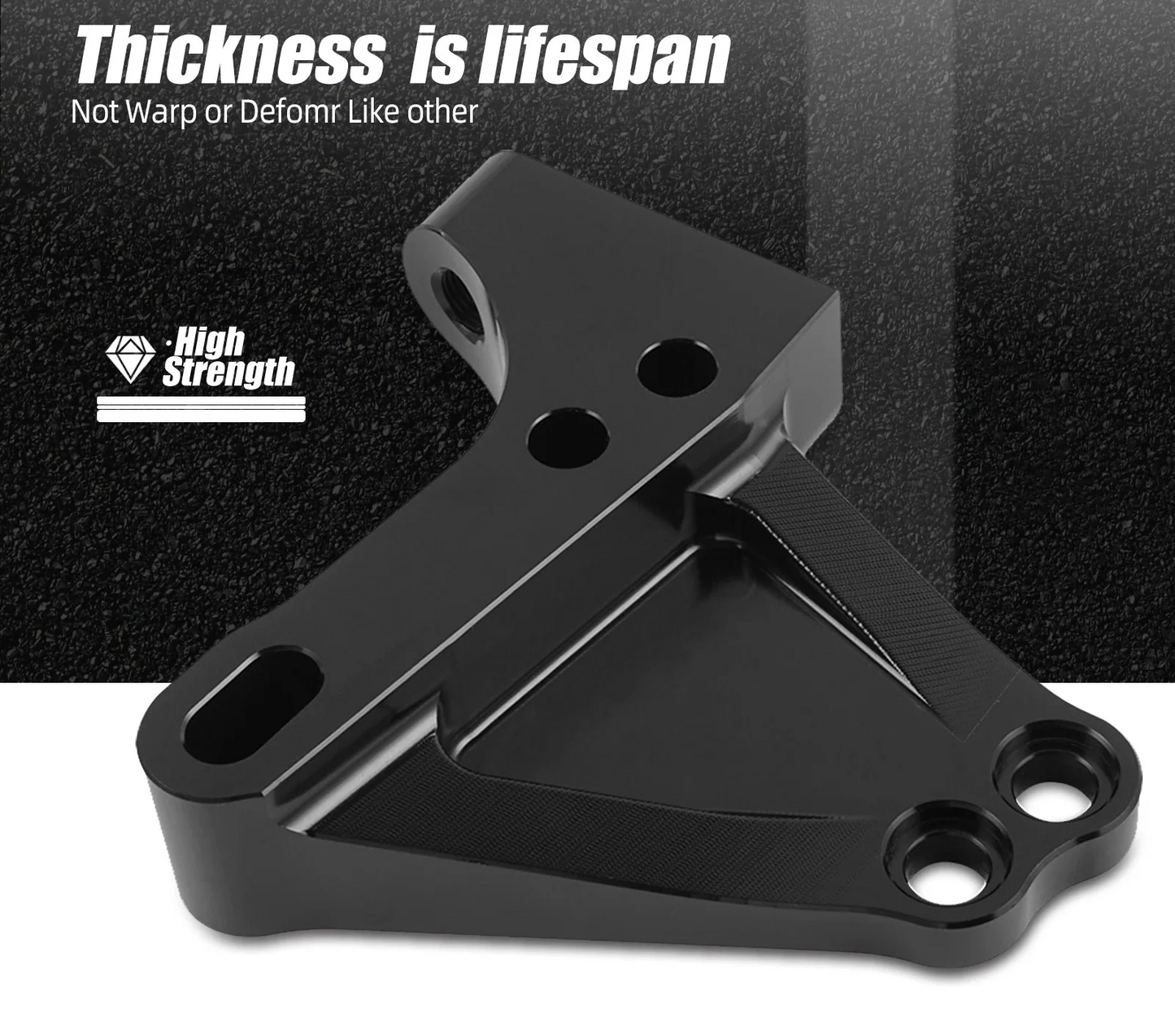 Honda Civic Si / CR-V / K-Swap K20 K24 Black Billet Aluminum K-Series Engine Block Bracket Passenger Side 2002 - 2006