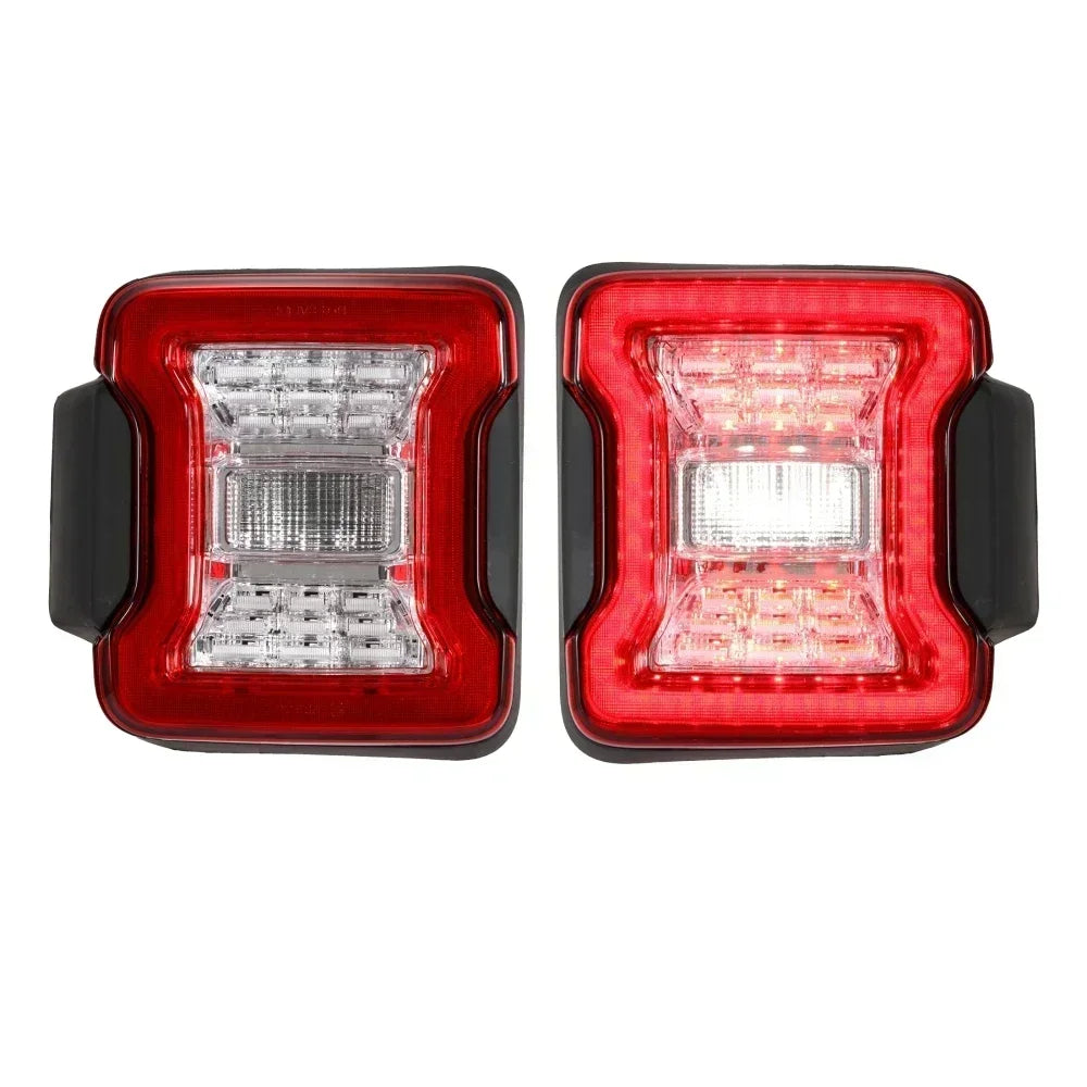 Jeep Wrangler JK 2007 - 2017 / JL 2018+ Smoked LED Tail Light Assembly with Turn Signal / Brake / Running / Reverse Functions (EU Version / Pair)