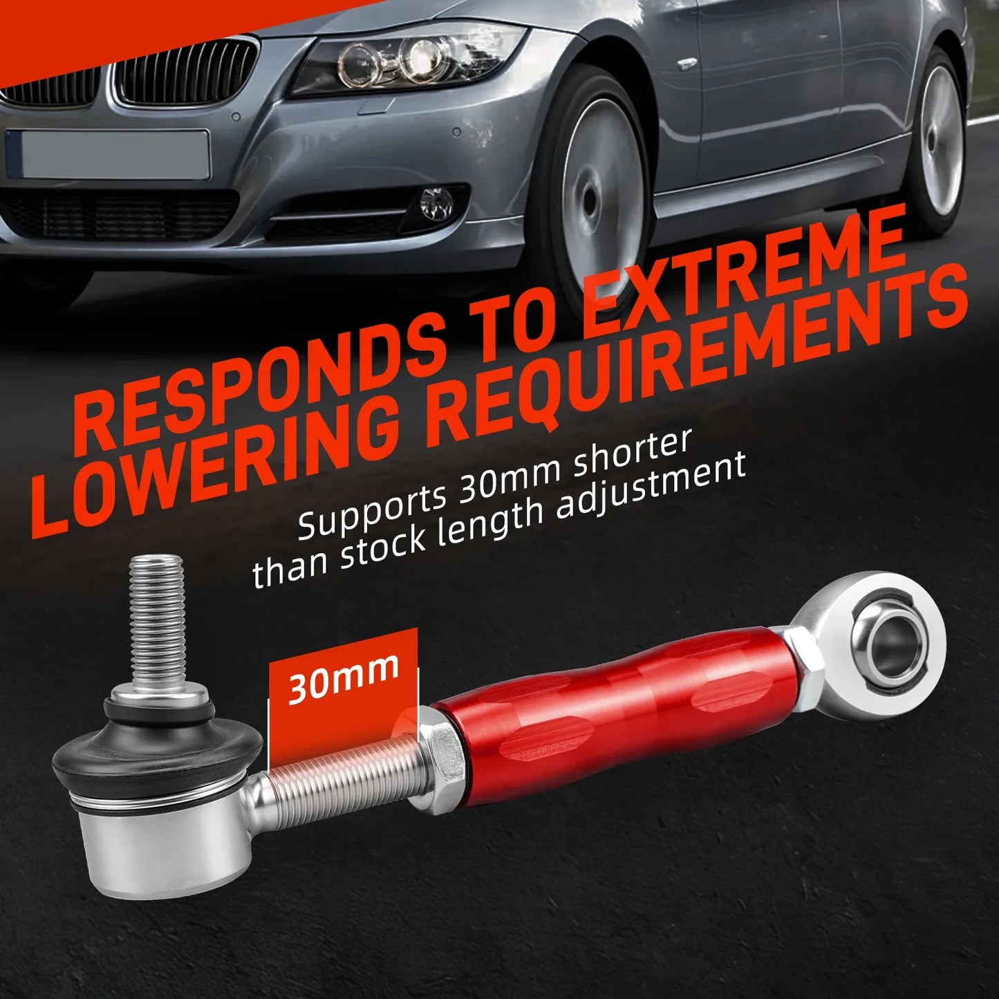 BMW Adjustable Rear Sway Bar End Links – Billet Aluminum (E90 E92 E91 E93 E8X)