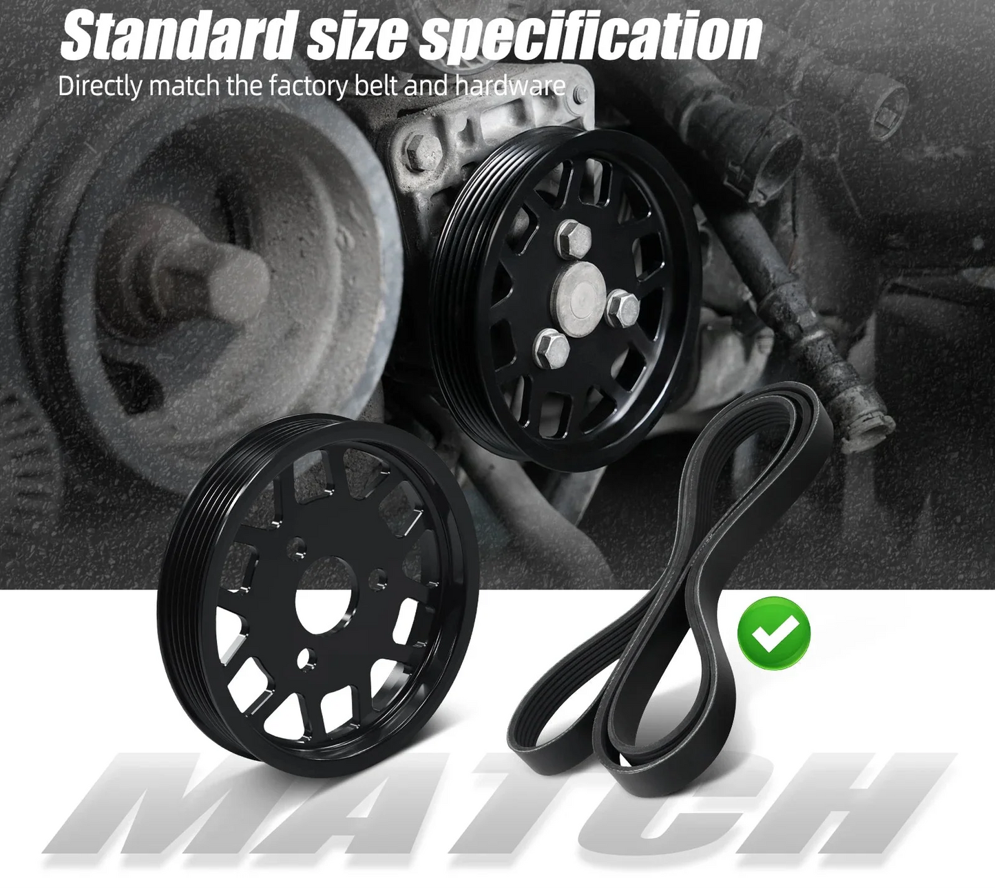 BMW M54 M52TU Aluminum Water Pump & Power Steering Pulley Kit – E46 E39 E38 X3 X5