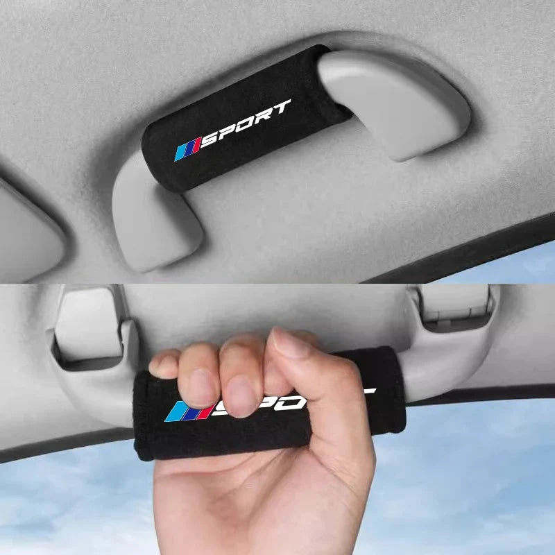 BMW Interior Ceiling Handle Protective Cover for X1 / X2 / X3 / X4 / X5 / X6 / X7 / E28 / E30 / E34 / E36 (2-Piece Suede Set)