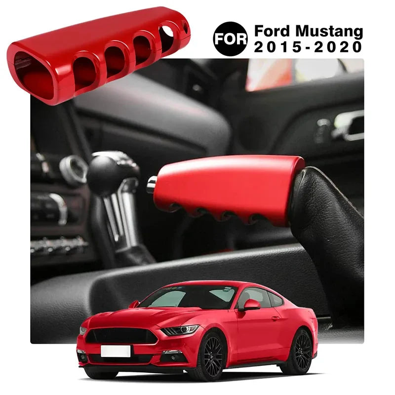 Ford Mustang Aluminum Alloy Handbrake Cover / Parking Brake Handle Grip Sleeve 2015 - 2021