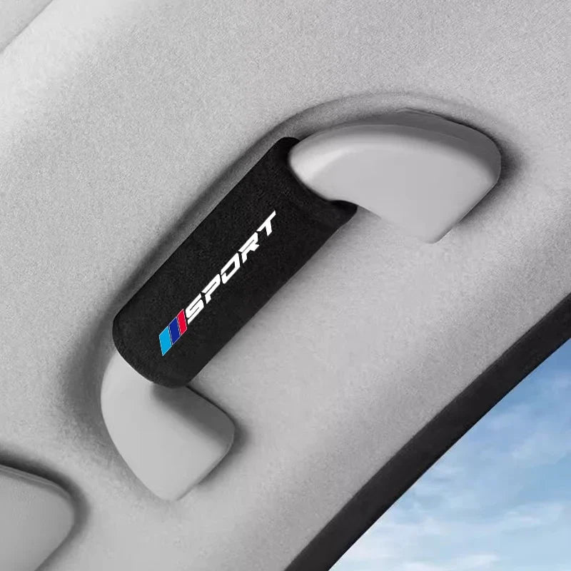 BMW Interior Ceiling Handle Protective Cover for X1 / X2 / X3 / X4 / X5 / X6 / X7 / E28 / E30 / E34 / E36 (2-Piece Suede Set)