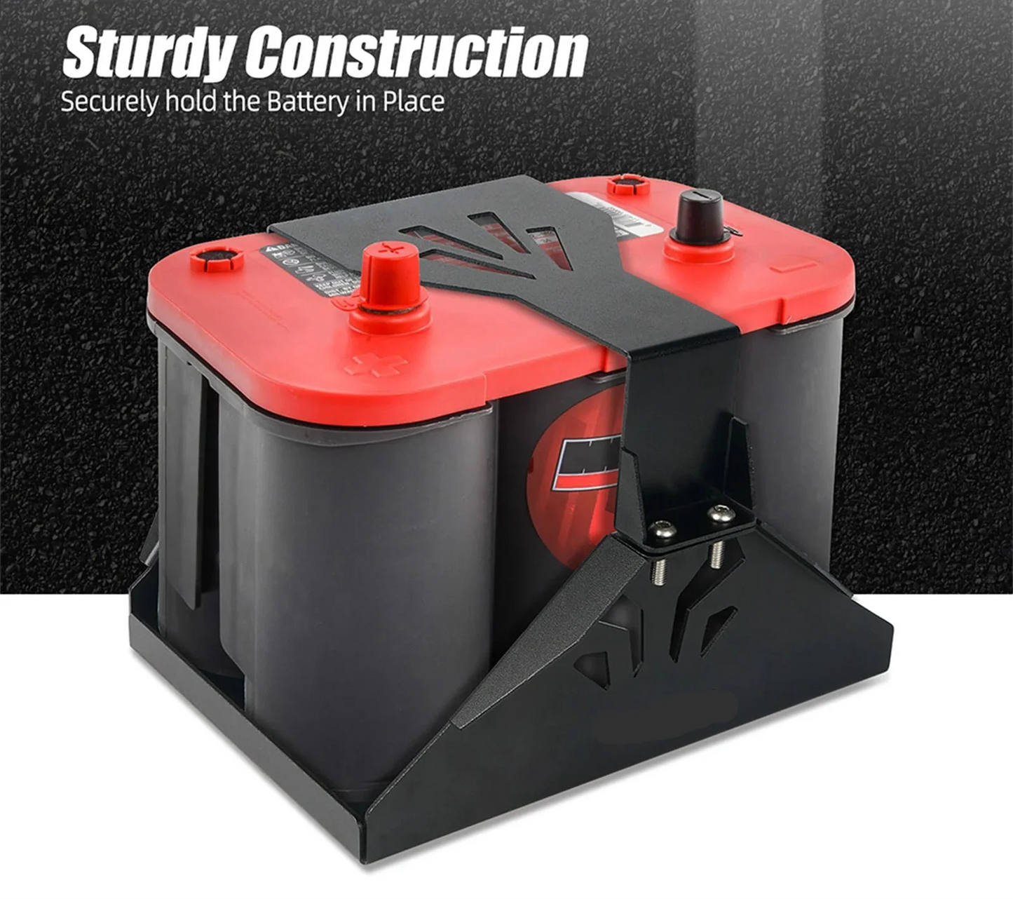 Universal Group 34 Performance Battery Hold-Down Tray & Mount Bracket Kit (Aluminum / Compatible with Blue, Red, Yellow Top Group 34 Batteries)