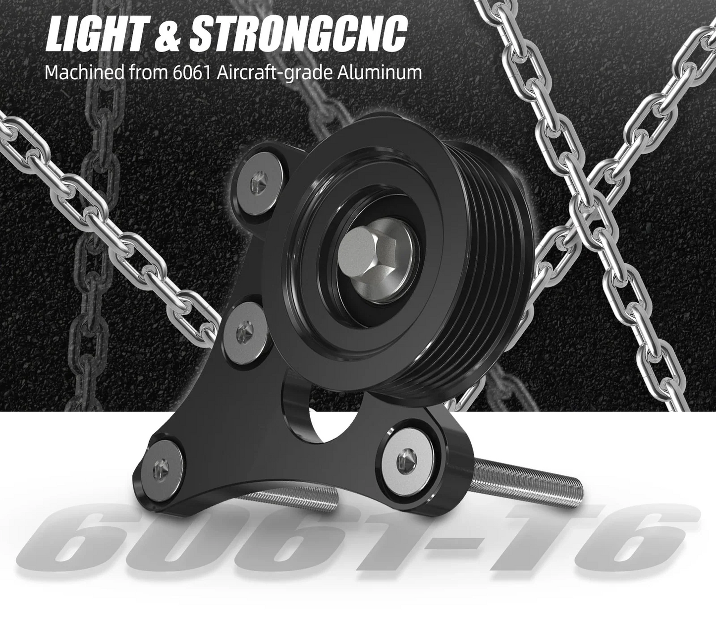 GM LS Truck / SUV Billet Aluminum Manual Belt Tensioner with Pulley for 4.8L / 5.3L / 6.0L / 6.2L Vortec Engines (Gen III / Gen IV / Hummer H2 / H3 / Replaces 12554027 / 12580162 / 12609719)