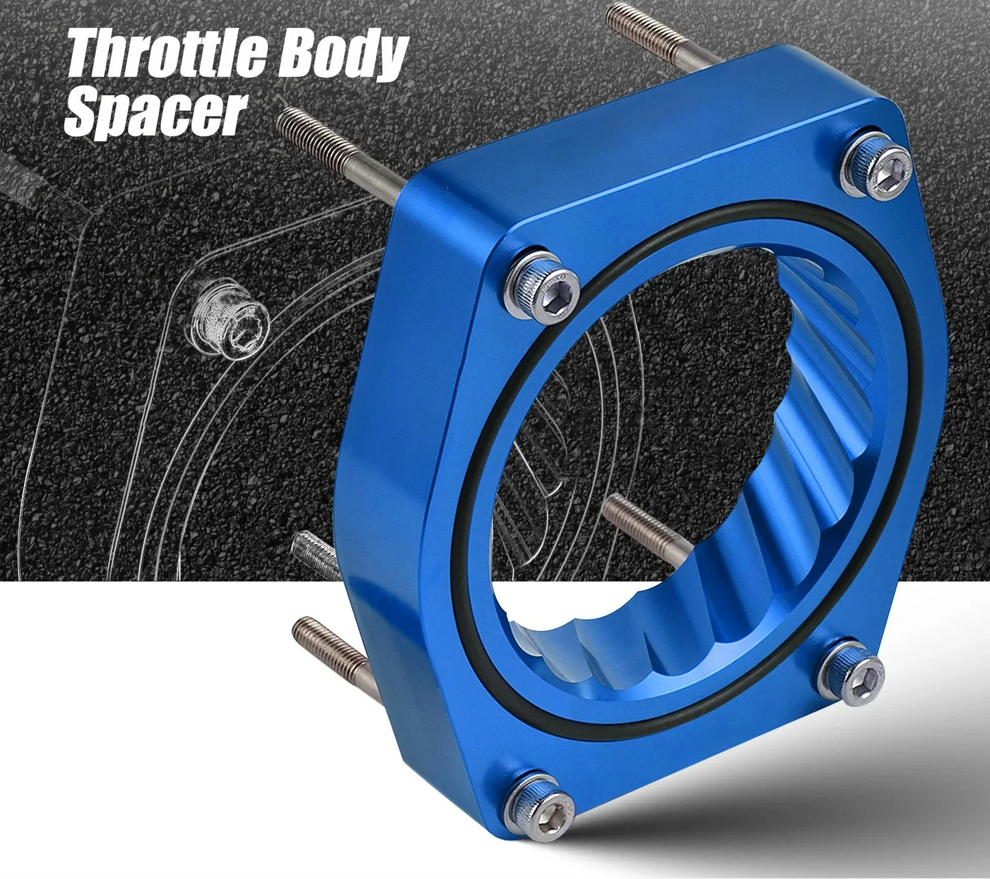Chevy Silverado / Avalanche / Suburban / Tahoe, GMC Sierra / Yukon & Cadillac Escalade Billet Aluminum Throttle Body Spacer for 4.8L / 5.3L / 6.0L / 6.2L V8 Engines 2007 - 2013