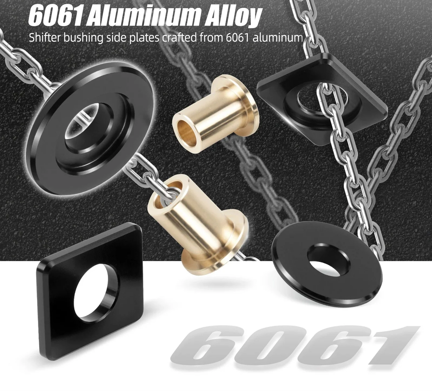 VW / Audi / SEAT / Skoda MQ250 5-Speed Manual Gearbox Billet Aluminium Shifter Cable Bushing Kit with Bronze Bearings (Replaces 1K0711761B / 1J0711761C)