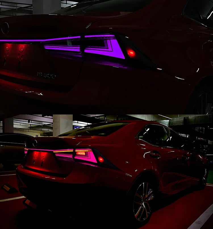 Lexus IS200t / IS250 / IS300 / IS350 Smoked RGB LED Tail Light Assembly 2014 - 2020 (Left & Right / Pair)