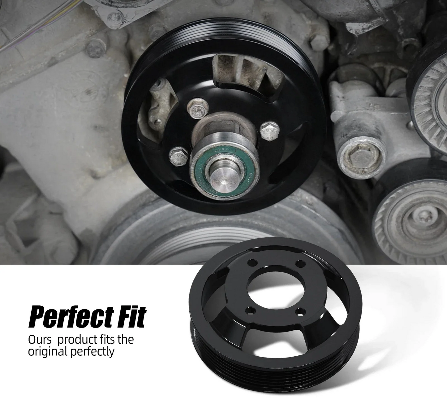 BMW M54 M52TU Aluminum Water Pump & Power Steering Pulley Kit – E46 E39 E38 X3 X5