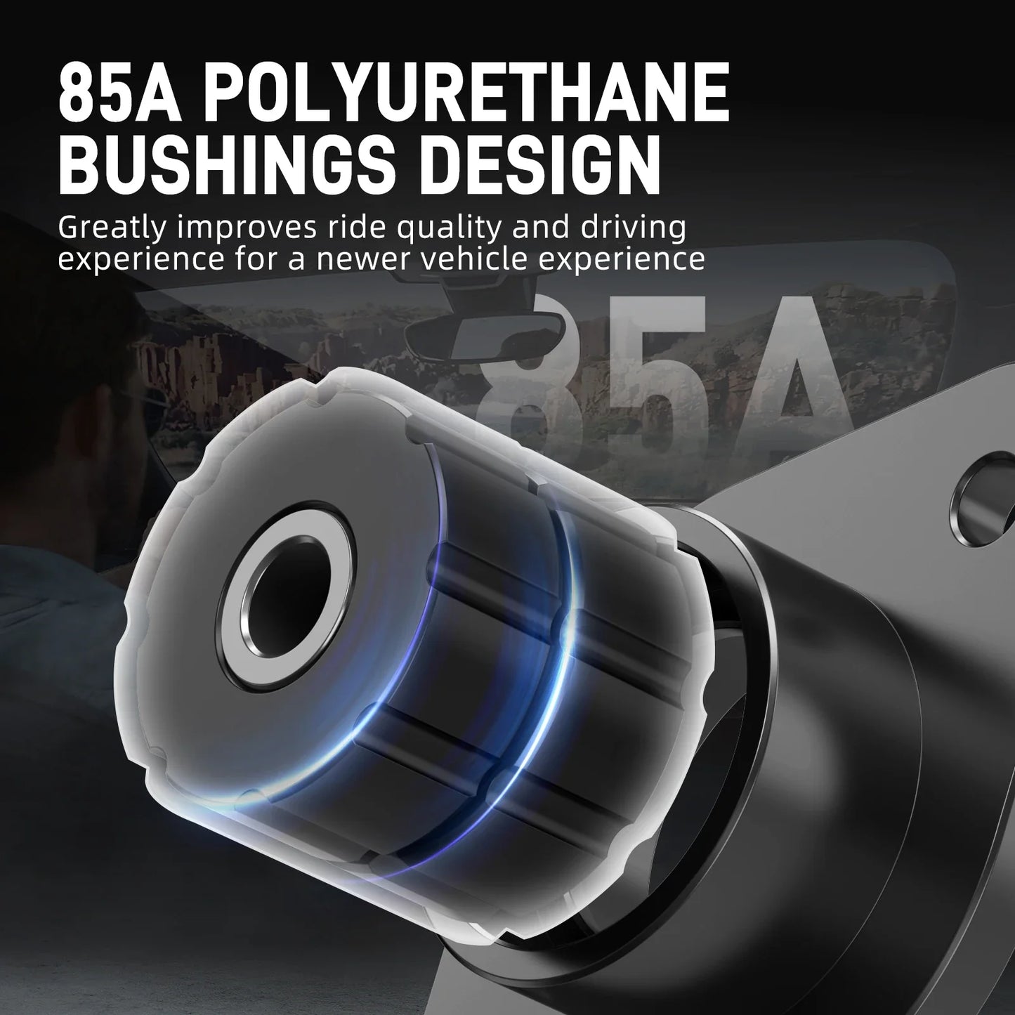 BMW 3 Series E30 E36 E46 / Z3 / Z4 E85 E86 Aluminum 85A Polyurethane Rear Shock Mounts 10mm 1986 - 2008