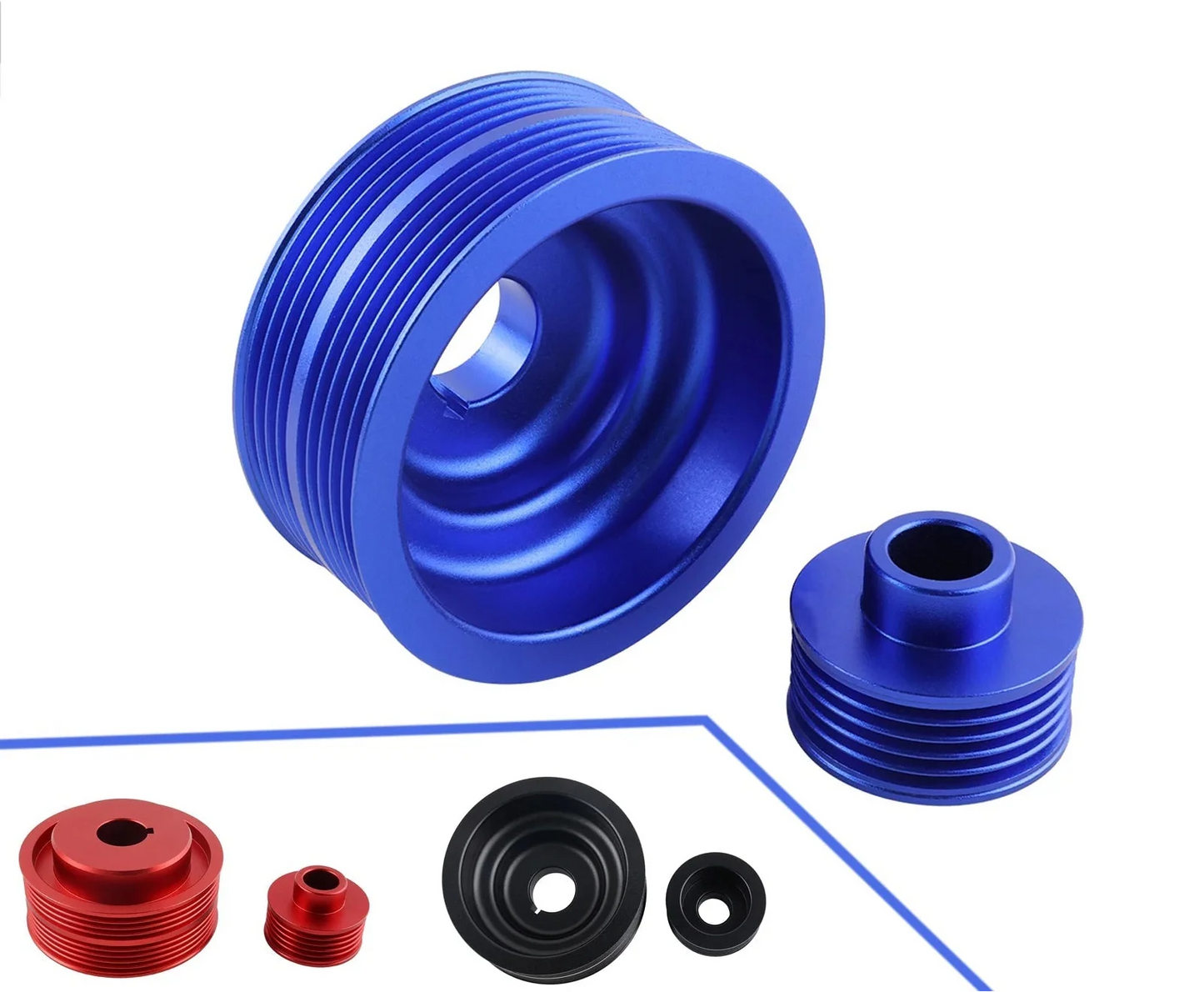 Subaru Impreza WRX / STi EJ20 / EJ25 2.0L / 2.5L Lightweight Aluminum Crankshaft Pulley 2002 - 2007 (Version 7 / 8 / 9 / Blue / Red / Black)